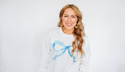 Blue Bow Crewneck Sweatshirt - Unisex