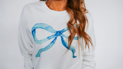 Blue Bow Crewneck Sweatshirt - Unisex