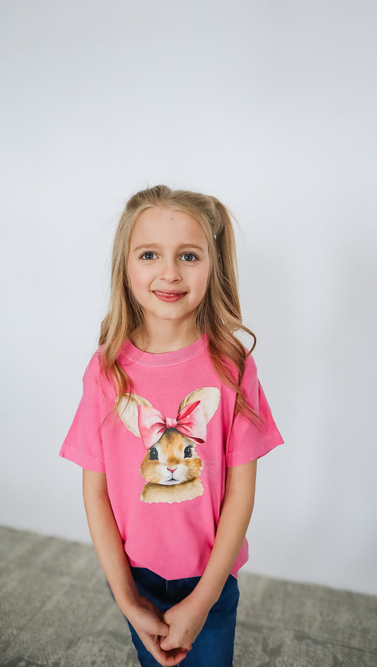 Bow Bunny Crewneck T-Shirt - Youth