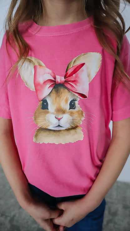 Bow Bunny Crewneck T-Shirt - Youth