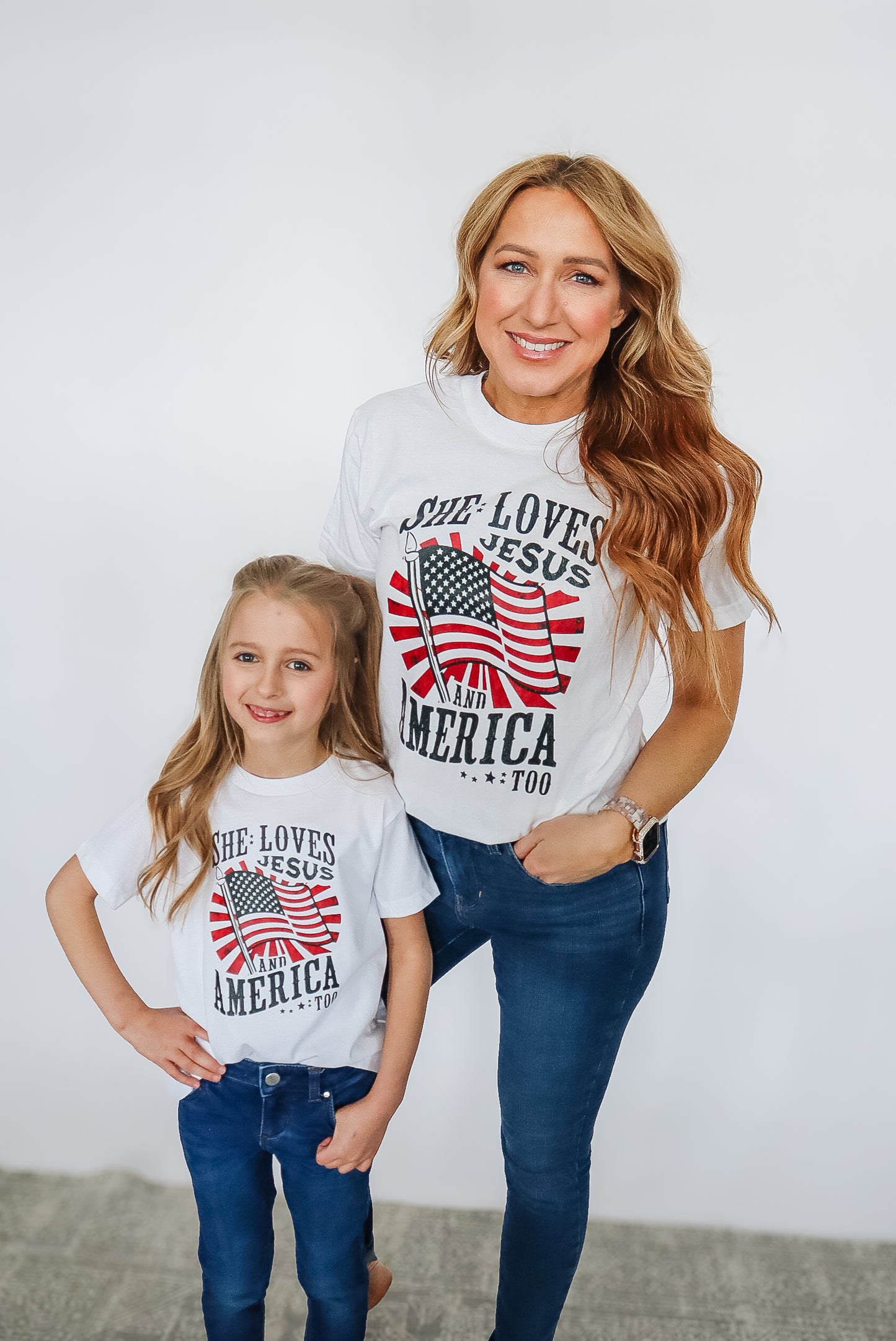 She Loves Jesus American Too T-Shirt - Kids