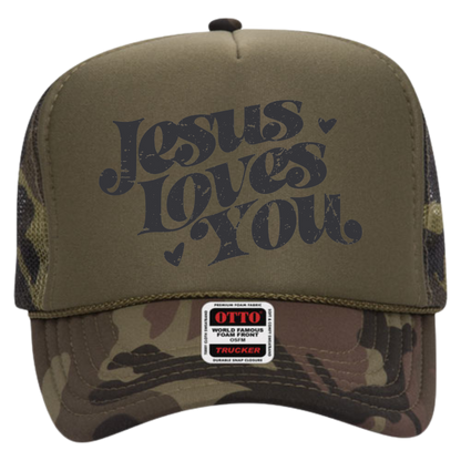 "Jesus Loves You" Adult Trucker Hat