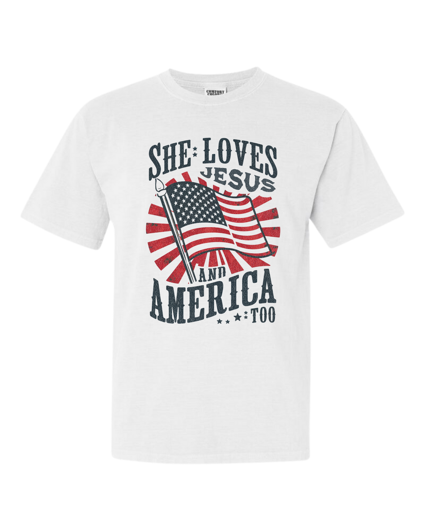 She Loves Jesus American Too Shirt - Unisex