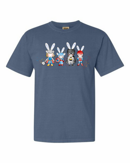 Superhero Bunny Easter Crewneck T-Shirt - Youth