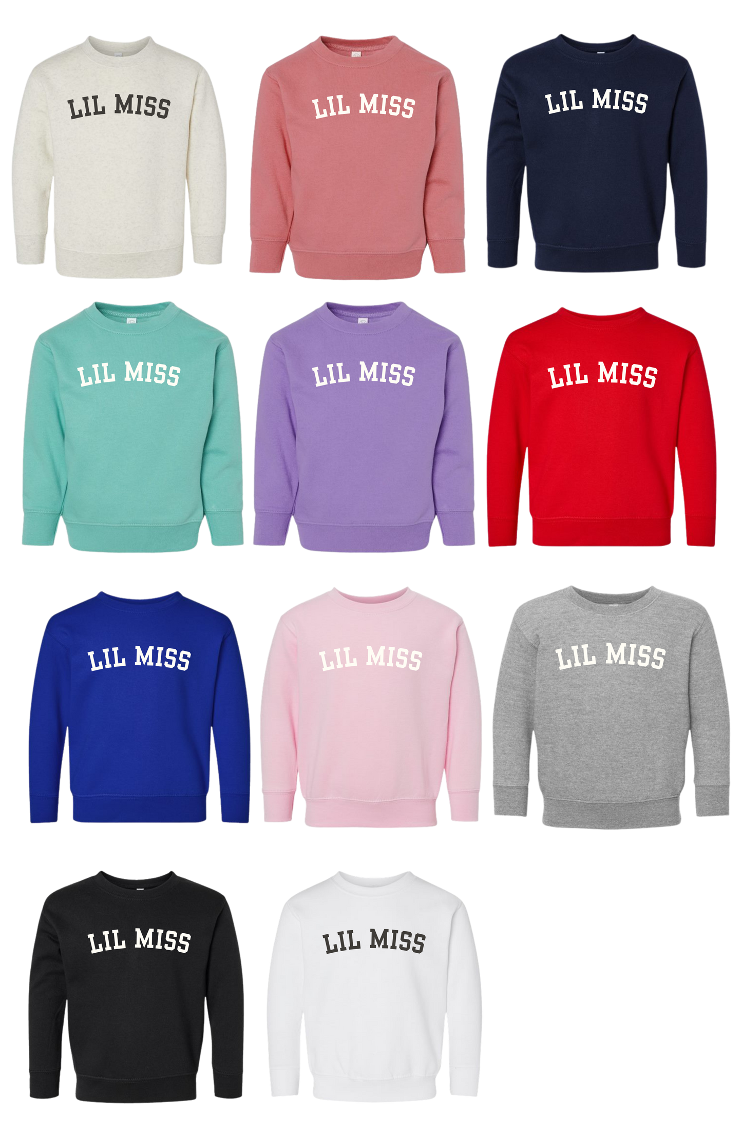 Lil Miss (Varsity) Crew Sweatshirt - Toddler/Little Kids