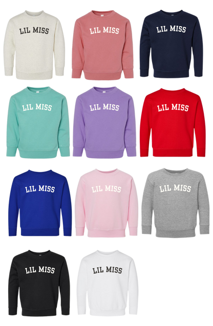 Lil Miss (Varsity) Crew Sweatshirt - Toddler/Little Kids