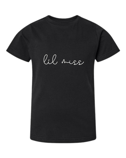 Lil Miss (Cursive) Short Sleeve Crewneck T-Shirt - Kids